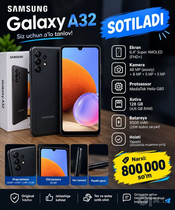 Samsung A32 xolati yaxshi