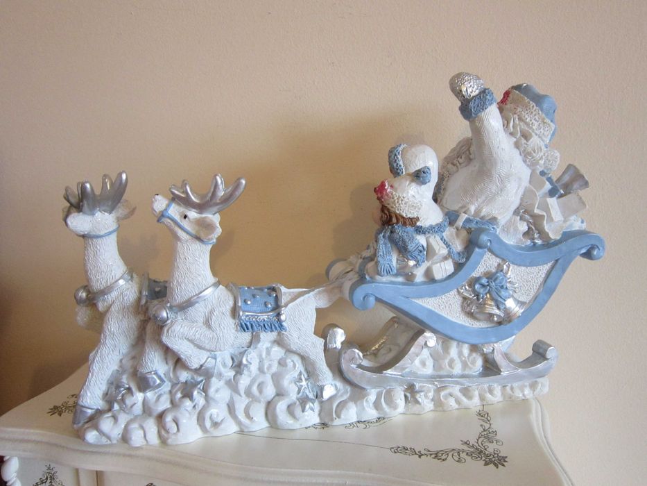 cadou rar Sania lui Mos Craciun  decoratiune Germania 1990 impecabila