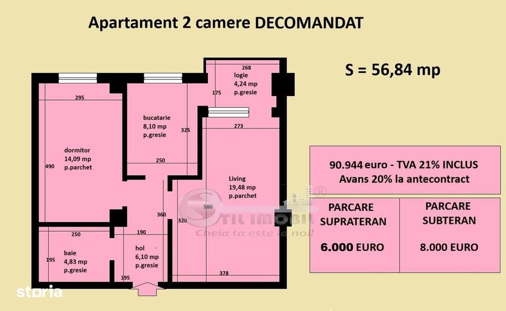 Apartament decomandat Cug Valea Adanca, bloc nou, cartier rezidential