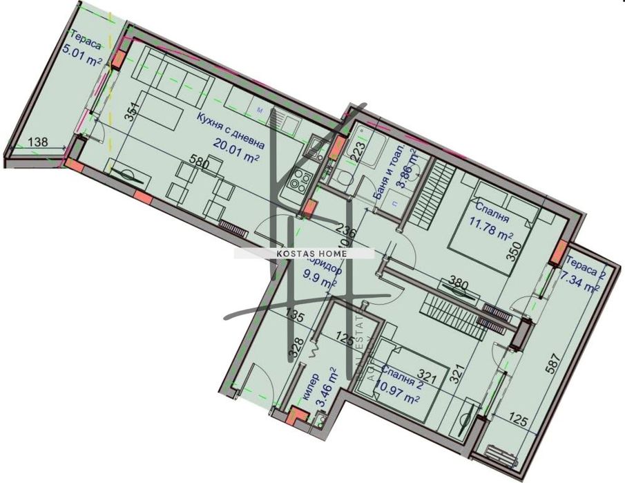 Продава се Тристаен апартамент в Варна, Възраждане 1 - 103 кв.м за 1296 €/кв.м - Снимка #4