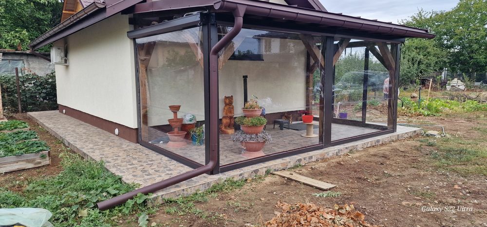 Folie cristal transparent inchidere terasa .