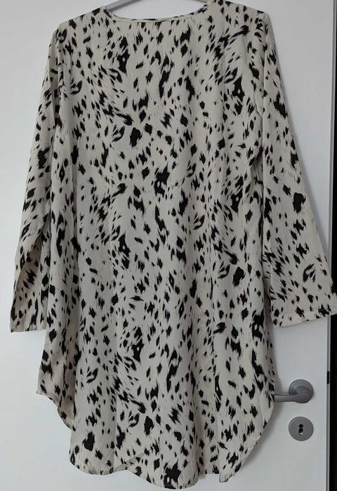 Rochie animal print alb-negru - L - produs nou