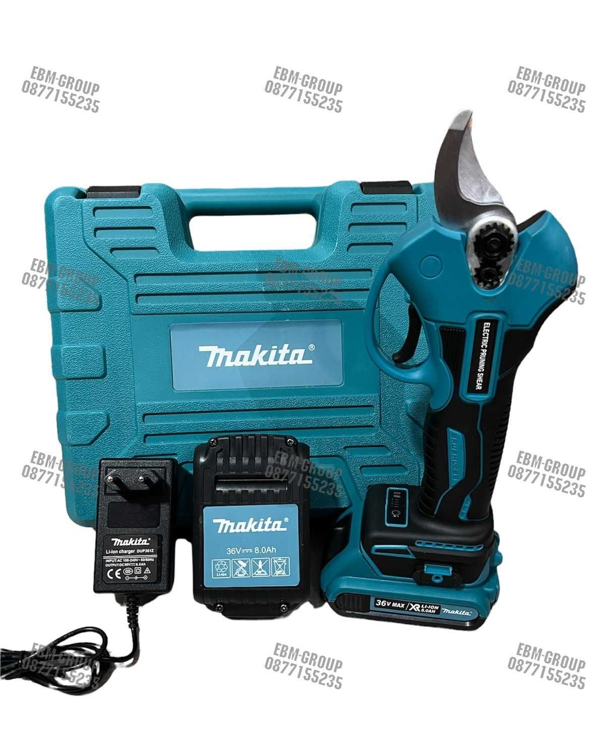 Акумулаторна лозарска ножица Makita 36V 8Ah до 30мм Макита гр ...
