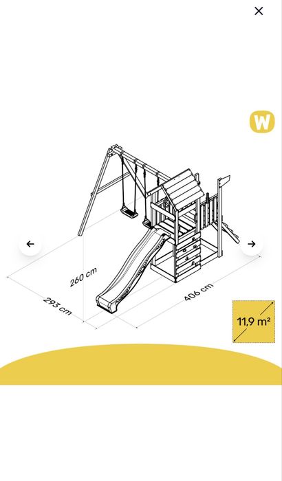 Nou-sigilat. Complex de joacă Wickey MultiFlyer cu acoperiș din lemn cu modul leagăn