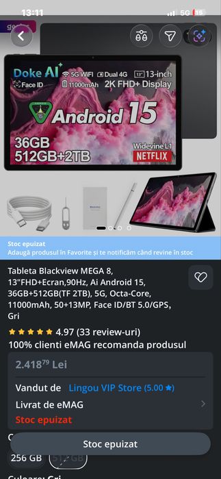 Tableta Blackview gaming