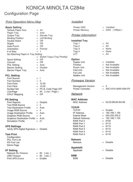 Konica Minolta C284e