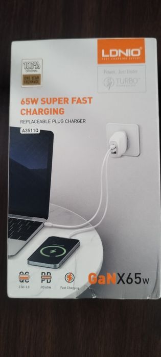 Универсално 65W GaN зарядно за Лаптоп, Телефон, Таблет + Кабел