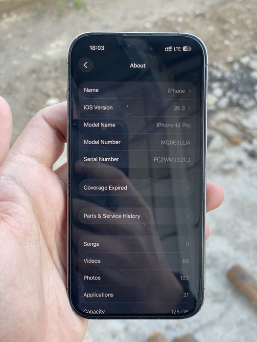 Iphone 14 pro 128 GB xotira