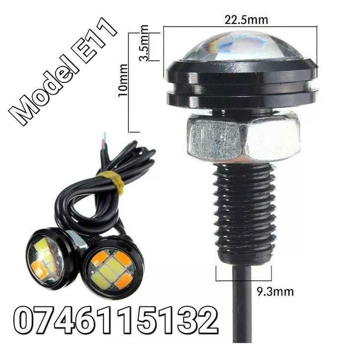 Mini Proiector LED-5W-Motocicleta-Moto-Atv-Pozitie-Semnalizare-Nou-E11