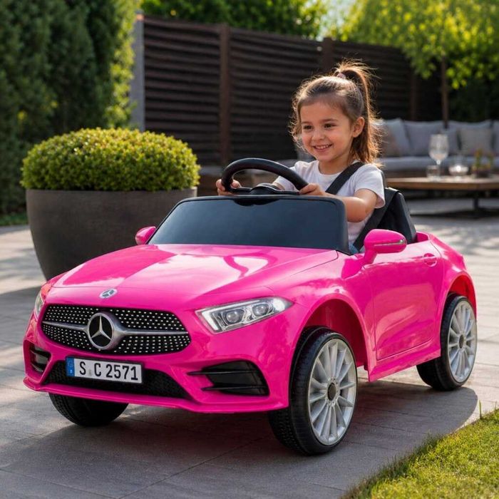 Детска акумулаторна кола Mercedes Benz с кожена седалка, 12V, MP3 плейър, FM радио, USB & SD слот, Bluetooth