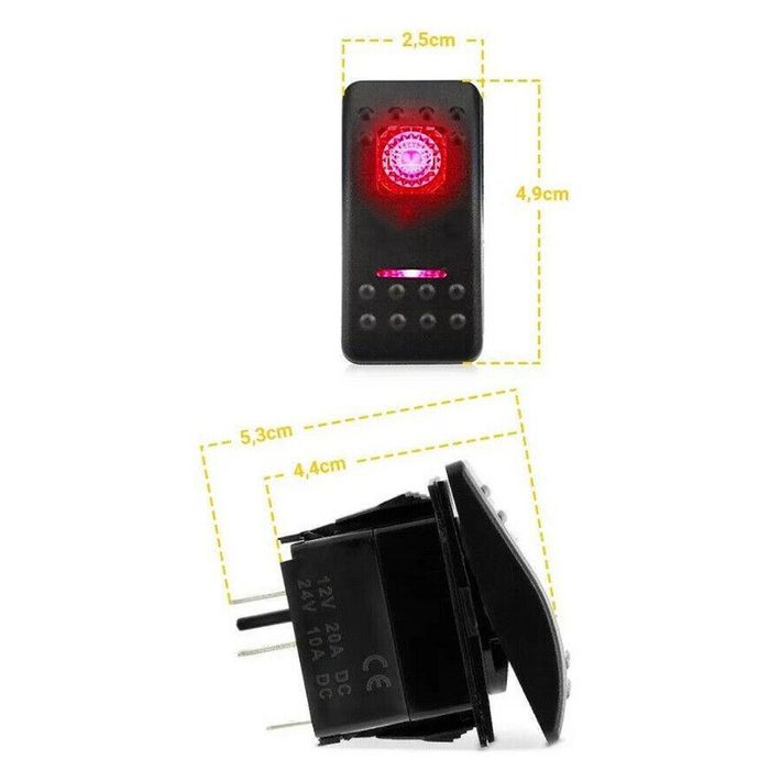 Копче, Бутон, За Вграждане, За Тромба, Клаксон, 12V - 24V, Надпис HORN