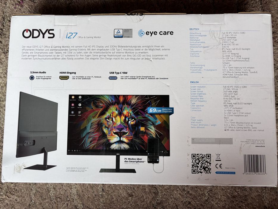 Monitor de Birou si Gaming ODYS i27 NOU SIGILAT