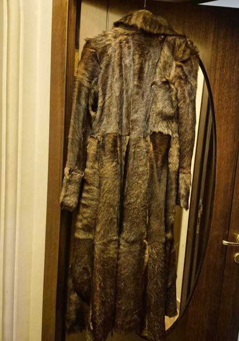 Haina lunga de blana naturala maro