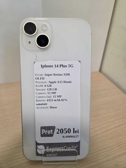 Iphone 14 Plus 5G 128GB (ECA27 b.49800)-Garantie 2 ani!