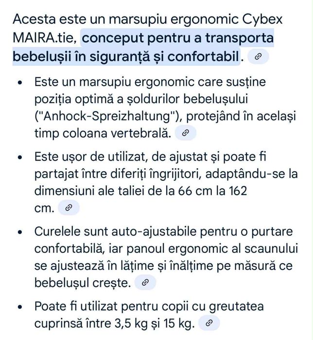 Marsupiu Cybex Gold Maira.tie ergonomic