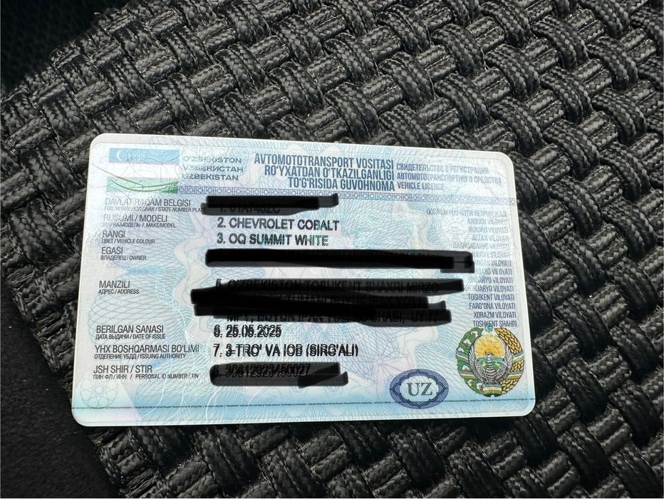 Cobalt satiladi 2025 jiyl. Продается кобальт 2025 год.