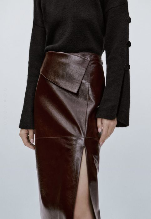 Fusta din piele Massimo Dutti Limited Edition