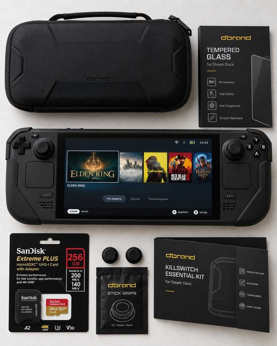 Steam Deck 64 GB + microSD 256 GB (LCD) в хорошем состоянии