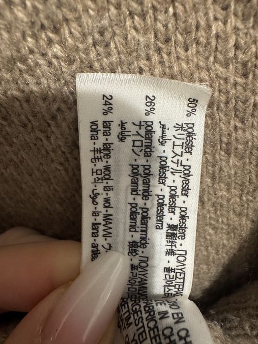 Pardesiu / palton midi tricotat bej taupe mix de lana Zara marimea XS