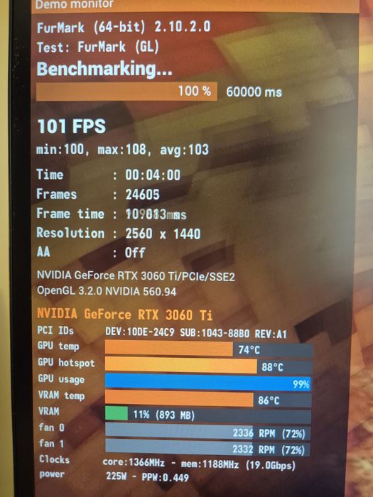 GTX 3060ti alba cu revizie făcută