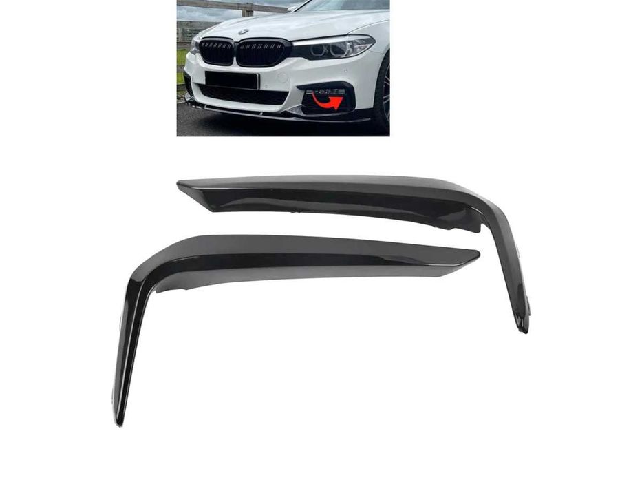 Extensii Prelungiri Ornamente Trim Bara Fata M BMW G30 G31, Lip Splitere, Negru Lucios