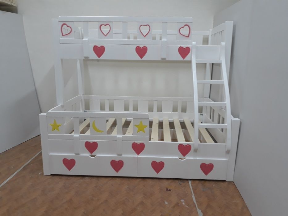 TRANSPORT GRATUIT.Pat etajat-supraetajat din lemn masiv.Cod 3216