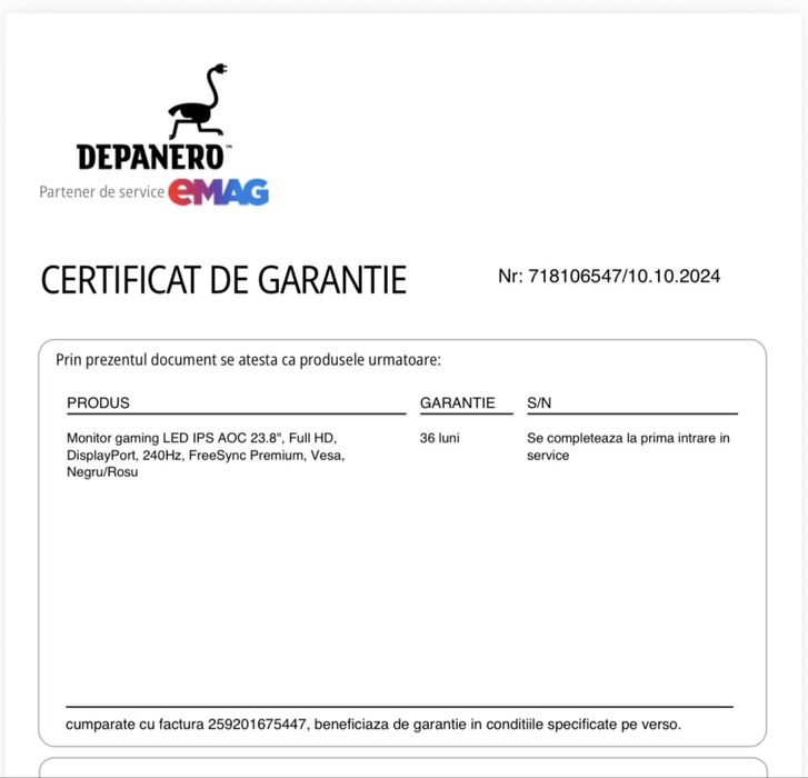 Sistem Desktop PC Gaming + Monitor AOC 23,8” + Tastatura + Mouse