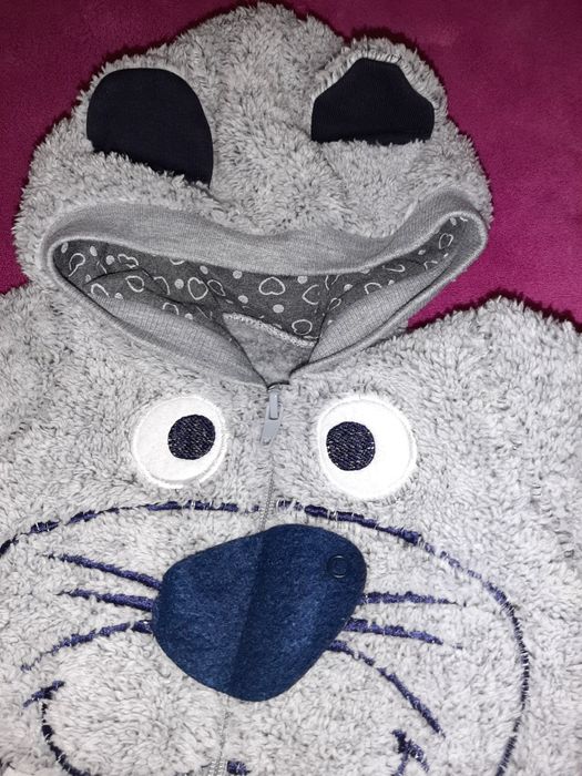 Salopeta flausata alba nou nascut groasa