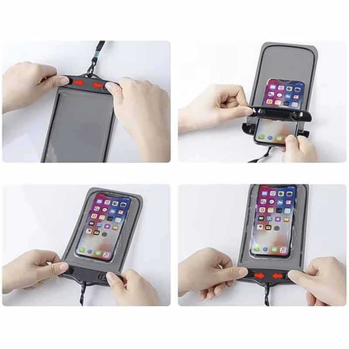 Водоустойчив калъф за телефон до 7 инча – черен