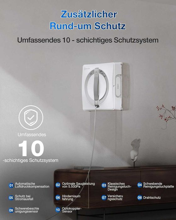 Робот за почистване на прозорци ECOVACS WINBOT W2 PRO с 3 дюзи и App Control - НОВ