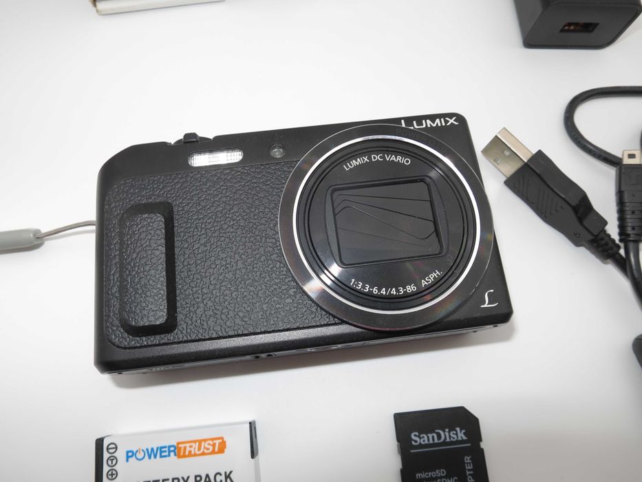 Panasonic LUMIX DMC TZ57 компактна дигитална камера с голям 20х оптичен зум, цифров фотоапарат 16mp и Full-HD видео с въртящ се селфи екран