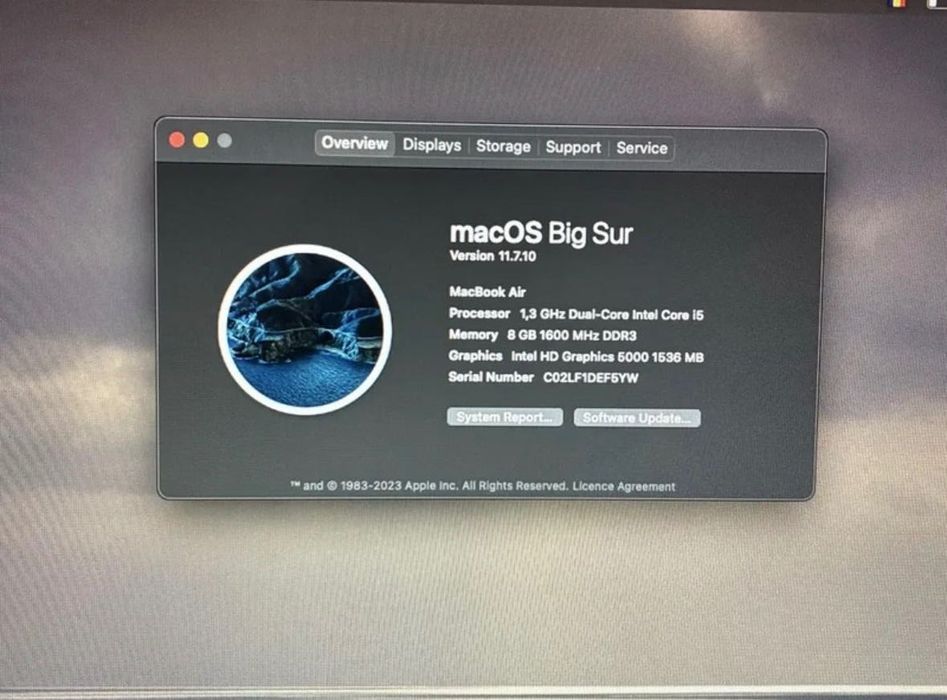 MacBook Air 11 8 gb RAM 128 ssd (1.6 cm grosime)