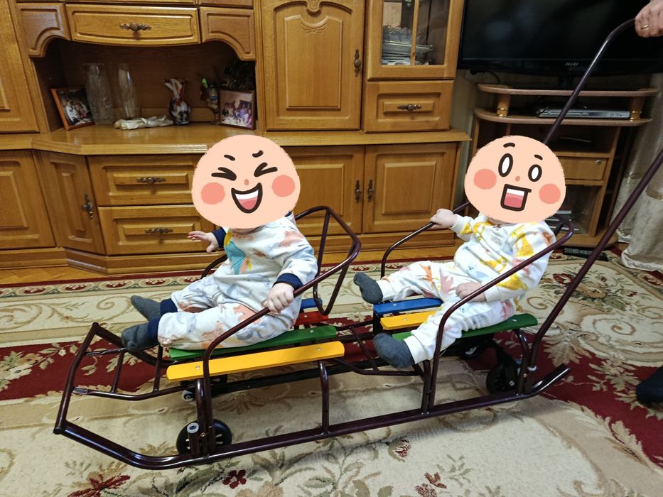 Срочно продам санки для двойни