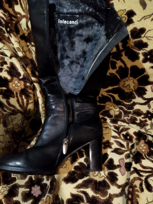 Сапоги кожаные зимние