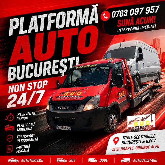 Platforma Auto Bucuresti Non Stop 24/7 | Sector 1-6 | Ilfov