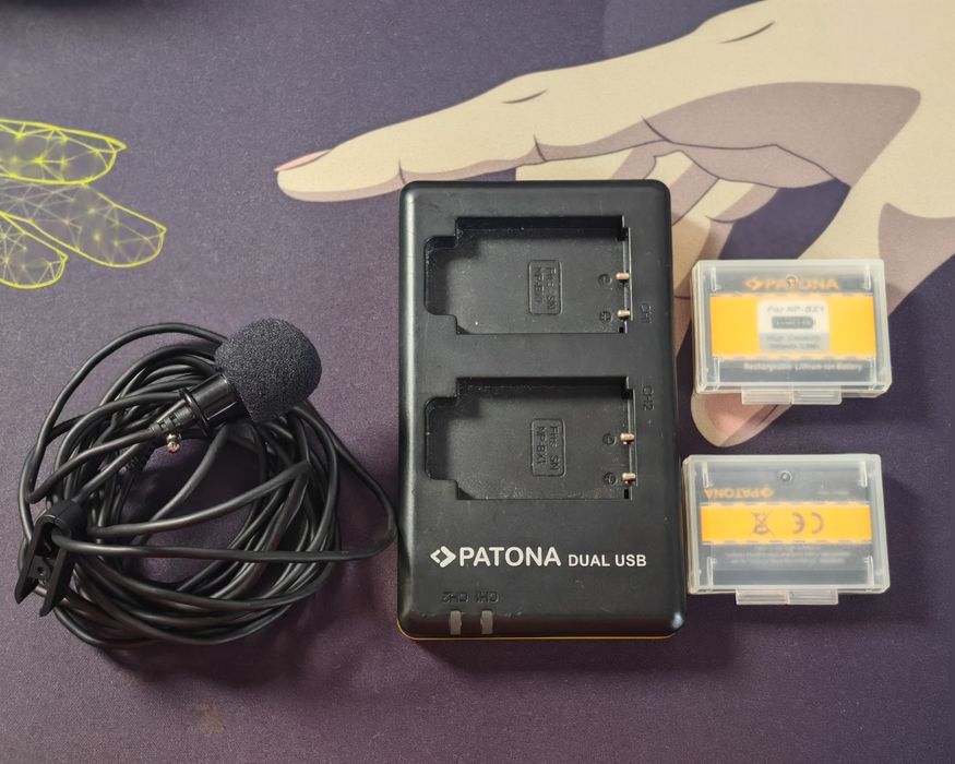 Baterii acumulatori Patona NP-BX1 și încărcător extern