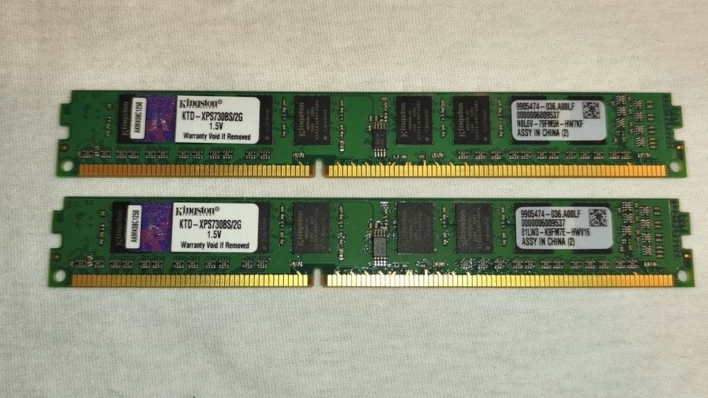 DDR 3 dual channel Kingston. 2 x 2Gb, total 4Gb