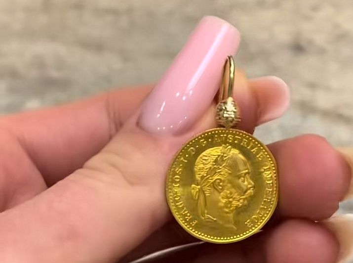 Monede mari mici franc iosif placate cu aur 24k 1/1 cu cele roiginale din aur