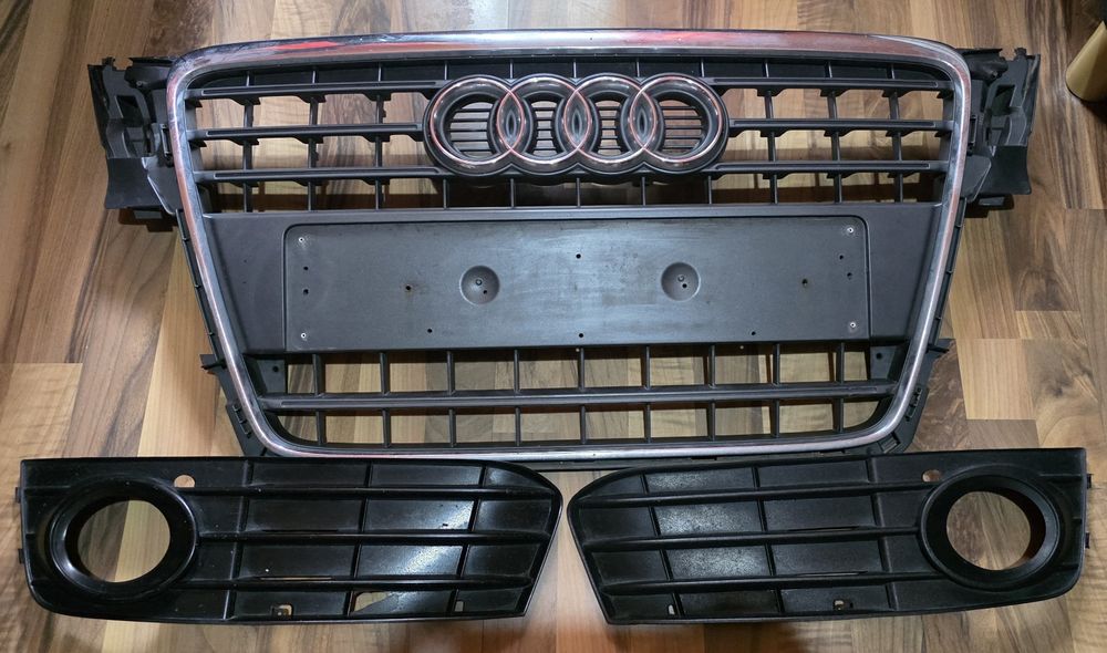 Grila bara fata si grile faruri ceata Audi A4 B8 8K 2008-2012
