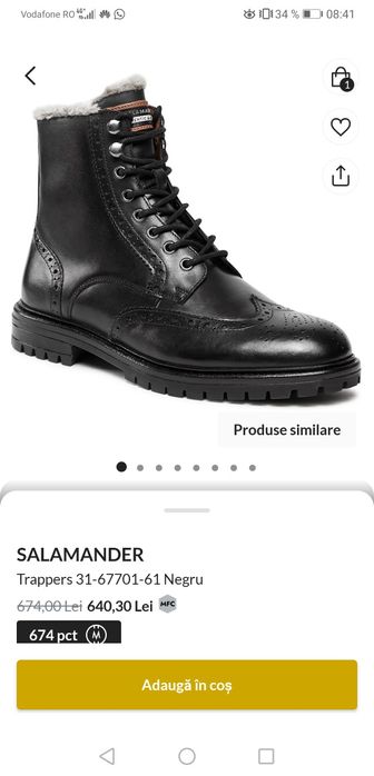 Ghete Salamander barbati, negre, model deosebit