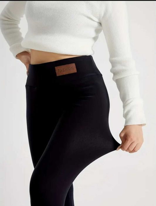 Зимен, топъл дамски панталон с пухена част и еластичност