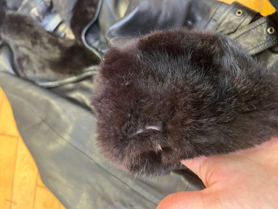 Кожено яке с естествен косъм