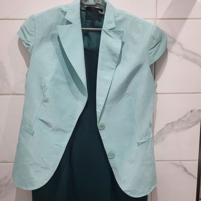 Сако от лен със вискоза "Batiballeno"  в нежен тюркоазено зелен цвят.