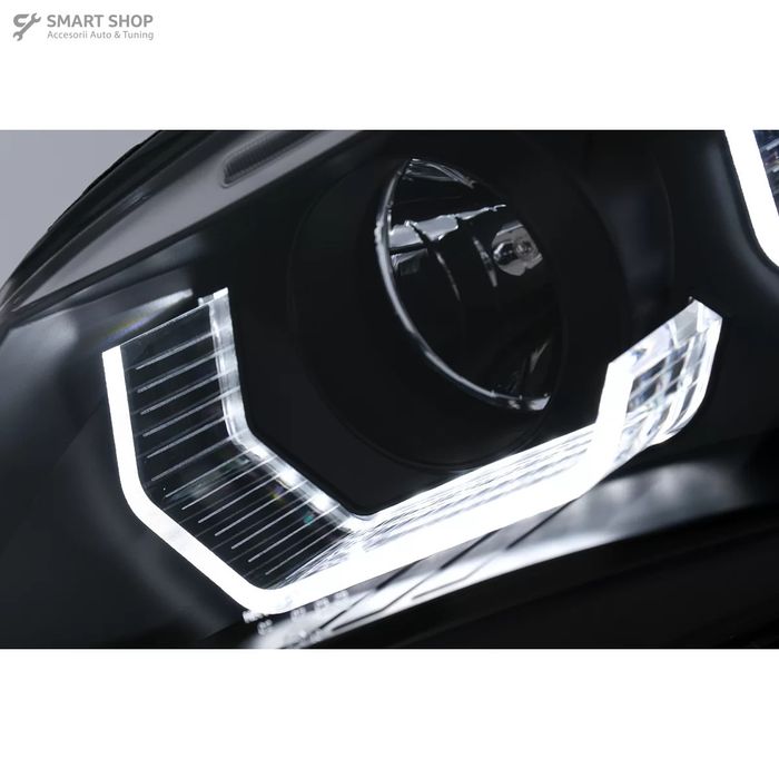 Faruri 3D LED Angel Eyes BMW Seria 5 E60 E61 (2003-2007) LCI Design Ne