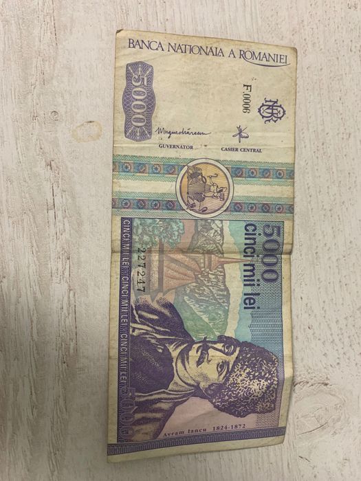 bacnota 5000 lei Avram Iancu martie 1992