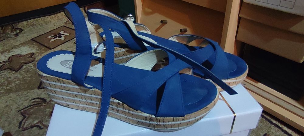 Дамски сандали сини