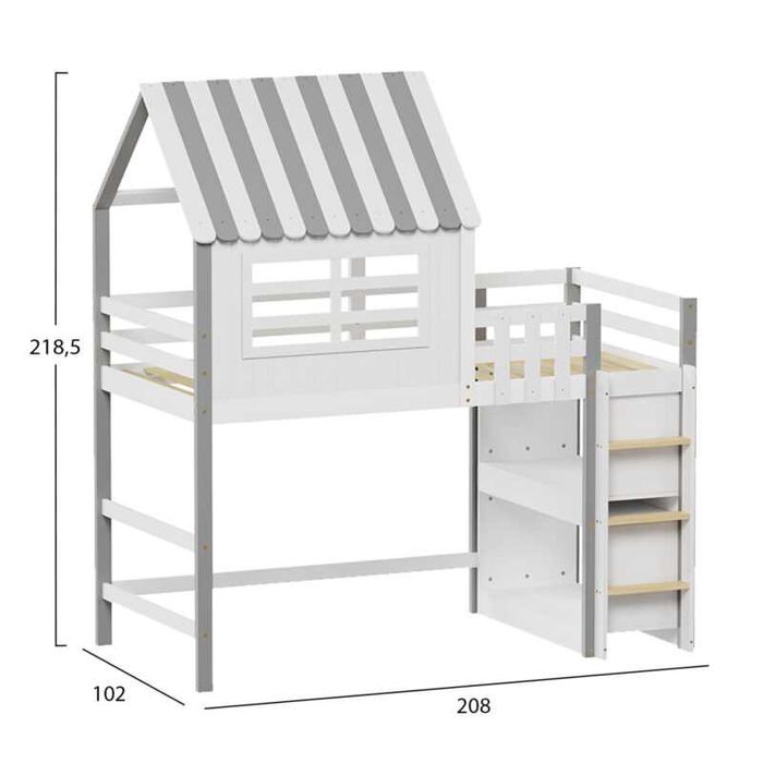 Легло, HOMI, Бял, Чам, 90х190см.