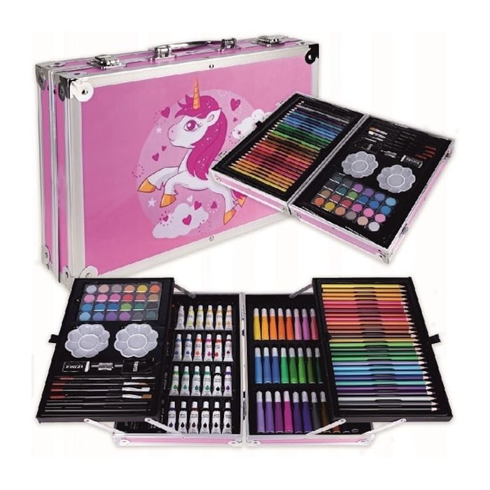 ПРОМО!!!Детски комплект за рисуване GALAXIA®, 145 части, Метална кутия