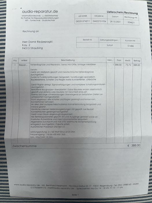 Sansui AU-G90X 2x130W / 8ohm amplificator