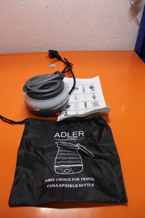 Adler AD1279 Сгъваема електрическа кана, 0,6 л, 750 W, силиконова, без BPA